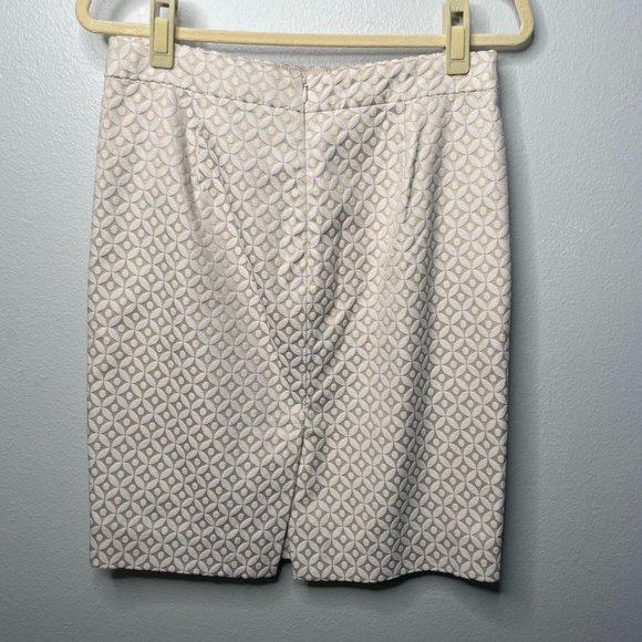 J. Crew Factory Cream Beige The Pencil Skirt Size 6 Cotton Blend Straight Womens - Picture 5 of 8